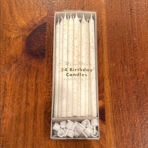 Meri Meri White Glitter Birthday Candles
